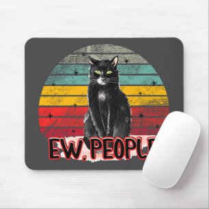 Retro  Zwarte Kat Ew Mensen Muismat