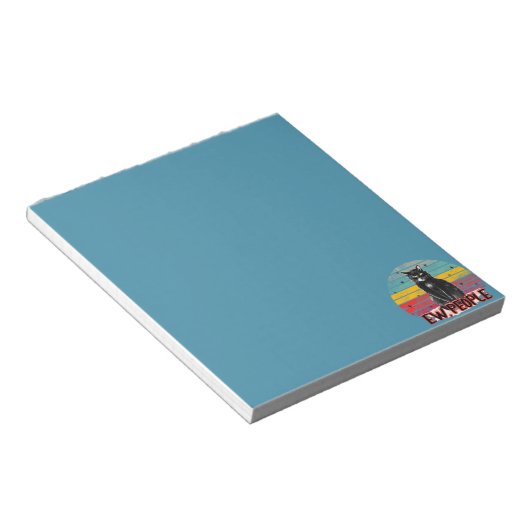 Retro  Zwarte Kat Ew Mensen Notitieblok (Schuin)