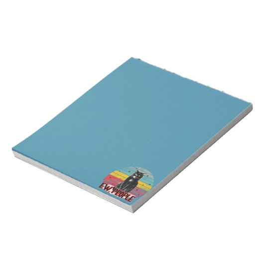 Retro  Zwarte Kat Ew Mensen Notitieblok (Linkerzijde)