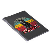 Retro  Zwarte Kat Ew Mensen Notitieboek (Rechterzijde)