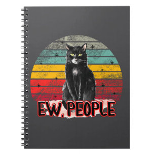 Retro  Zwarte Kat Ew Mensen Notitieboek