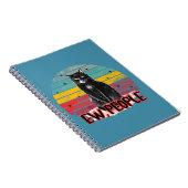 Retro Zwarte Kat Ew Mensen Notitieboek (Rechterzijde)