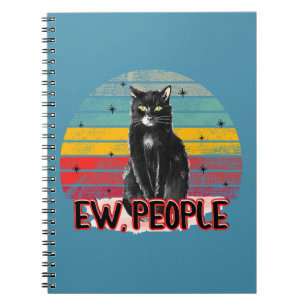 Retro  Zwarte Kat Ew Mensen Notitieboek