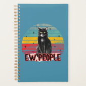 Retro  Zwarte Kat Ew Mensen Planner (Voorkant)