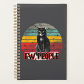 Retro Zwarte Kat Ew Mensen Planner (Voorkant)