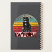 Retro Zwarte Kat Ew Mensen Planner (Achterkant)