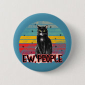 Retro Zwarte Kat Ew Mensen Ronde Button 5,7 Cm (Voorkant)