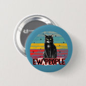 Retro Zwarte Kat Ew Mensen Ronde Button 5,7 Cm (Voorkant /achterkant)