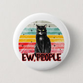 Retro Zwarte Kat Ew Mensen Ronde Button 5,7 Cm (Voorkant)
