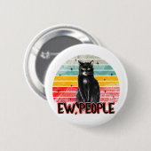 Retro Zwarte Kat Ew Mensen Ronde Button 5,7 Cm (Voorkant /achterkant)