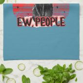 Retro Zwarte Kat Ew Mensen Theedoek (Gevouwen)