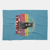 Retro Zwarte Kat Ew Mensen Theedoek (Horizontaal)