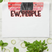 Retro Zwarte Kat Ew Mensen Theedoek (Gevouwen)