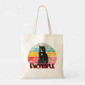 Retro Zwarte Kat Ew Mensen Tote Bag (Achterkant)
