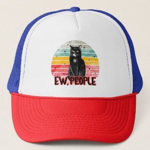 Retro Zwarte Kat Ew Mensen Trucker Pet