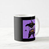 Retro Zwarte Kat Grappig Halloween Koffiemok (Voorkant rechts)