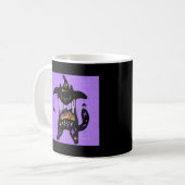 Retro Zwarte Kat Grappig Halloween Koffiemok (Voorkant links)
