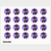 Retro Zwarte Kat Grappig Halloween Ronde Sticker (Vel)