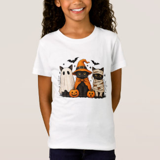 Retro Zwarte Kat Heks Verschrikkelijke Halloween P T-shirt