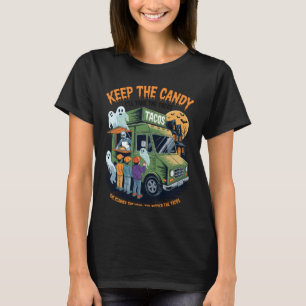 Retro Zwarte Kat Heks Verschrikkelijke Halloween P T-shirt