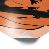 Retro Zwarte kat in pompoen Foto Afdruk (Hoek)