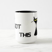 Retro Zwarte Kat "Je Krijgt Dit" Mok (Midden)