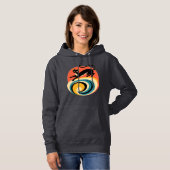 Retro Zwarte Kat Kunst Hoodie (Voorkant volledig)