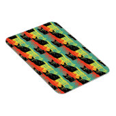 Retro zwarte kat patroon magneet (Rechterzijde)