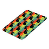 Retro zwarte kat patroon magneet (Linkerzijde)