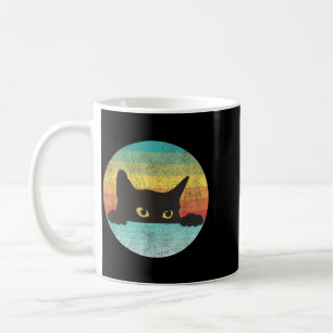 Retro Zwarte Kat Vintage Grappige Cute Kitty Koffiemok