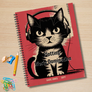 Retro Zwarte Kat, Wereldheerschappij Beramen, Grap Notitieboek