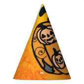 Retro zwarte katten en pompoen dromen feesthoedjes (Links)