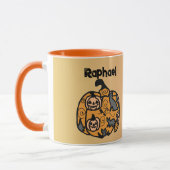 Retro zwarte katten en pompoen dromen mok (Links)