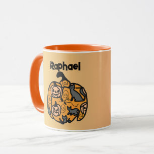 Retro zwarte katten en pompoen dromen mok