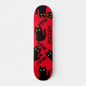  retro zwarte katten Gang Persoonlijk Skateboard (Voorkant)
