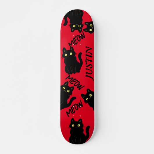  retro zwarte katten Gang Persoonlijk Skateboard (Voorkant)