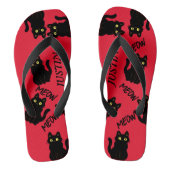  retro zwarte katten Gang Teenslippers (Voetbed)
