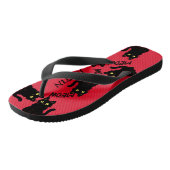  retro zwarte katten Gang Teenslippers (Schuin)