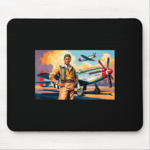 Retro zwarte luchtmacht Black History Tweede Werel Muismat