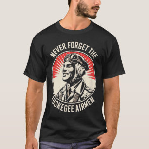 Retro zwarte luchtmacht zwarte geschiedenis tweede t-shirt