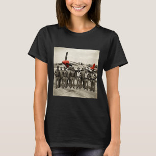 Retro zwarte luchtmacht zwarte geschiedenis tweede t-shirt