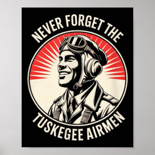 Retro zwarte luchtmachtpiloten zwarte geschiedenis poster