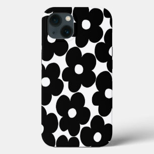 Retro Zwarte Madeliefjes #1 #decoratie #kunst iPhone 13 Hoesje