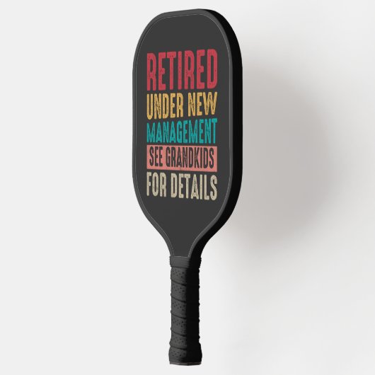 Retro zwarte rustieke brief Gepensioneerde grootou Pickleball Paddle (Links)
