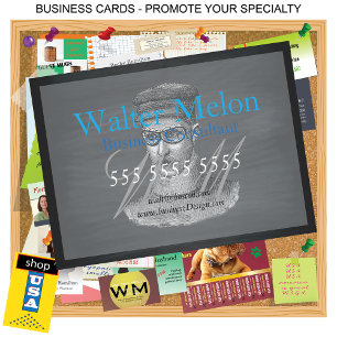 Retro Zwarte Schoolbord 🕰️ Stoomstijl Beschermbri Visitekaartje