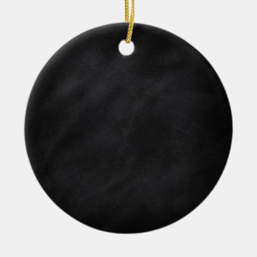 Retro Zwarte Schoolbord Textuur Keramisch Ornament (Voorkant)