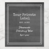 Retro Zwarte Schoolbord Uw Privé Wijnlabel Wijn Etiket (Enkel label)