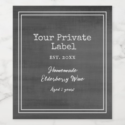 Retro Zwarte Schoolbord Uw Privé Wijnlabel Wijn Etiket (Enkel label)