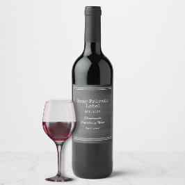 Retro Zwarte Schoolbord Uw Privé Wijnlabel Wijn Etiket