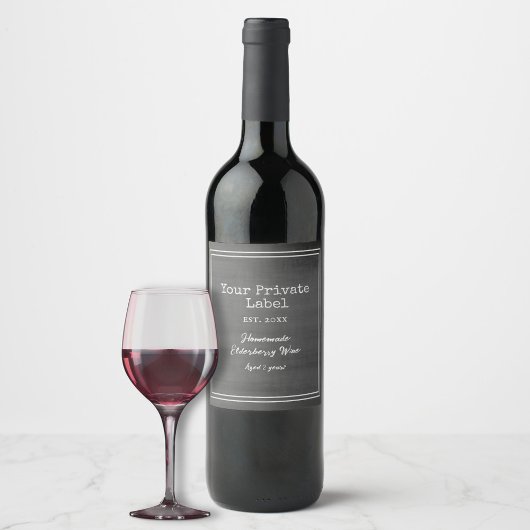 Retro Zwarte Schoolbord Uw Privé Wijnlabel Wijn Etiket